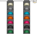 Lifewit Hat Organizer for Baseball Caps, Hat Rack Hanging Storage, Non-Woven Fabric Display Shelf Holds Up to 40 Hats, Cap Holder Hanger for Closet, Bedroom, 7 Compartments, Gray, 2 Pack