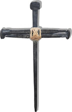 LeMeeOly Passion of Jesus Christ Crucifixion Nail, Metal Cross for Wall Decor, 3PCS Handmade Flat-Head Nails DIY Crafts 8’’,Christian Style Decor for Church Home Easter Christmas Memorials