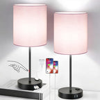 Lynnoland Set of 2 Touch Control Table Lamps, 3-Way Dimmable Bedside Nightstand Lamps for Bedroom Living Room Nursery, 800 Lumens 5000K Warmlight Bulbs Included