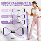Figure 8 Resistance Bands for Women Men, Exercise Bands with Handles, 8 Shaped Resistance Bands for Back, Arm, Chest & Shoulder Workout, Home Gym Equipment for Yoga, Pilates, Physical Therapy