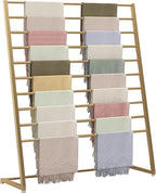 10 Tier Metal Scarf Organizer Holder, Freestanding Display Stand for Commercial Clothing Retail Store Towel Rack Ties Belt Pants Hanging Rack