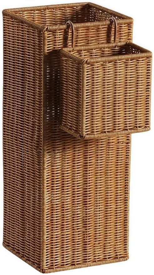 Woven Umbrella Stand with Removable Storage Basket, Umbrella Storage Rack with Water Tray, Entryway Umbrella Basket(Large)