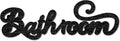 CREATCABIN Word Cutout Sign Bathroom Laser Cut Wood Letter Sign Wall Decor Unfinished Wooden Signs Wall Art Basswood Hanging Sculpture Decor for Crafts DIY Farmhouse Door Black 11.8x3.9Inch
