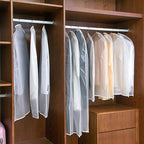 Garment Bags for Hanging Clothes (Set of 12) Travel Garment Bag with Zip Clothes Garmet Bag Shirt Suit Travel Bags for Men Closet Cover for Open Closet Storage (White 24'' x 48'')