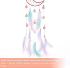 Pretty Jolly Pink Moon Kids Dream Catcher Wall Decor Pompom Feather Baby Dreamcatcher Handmade Children Dream Catcher Home Décor Wall Hanging for Nursery Bedroom Boys Girls Birthday Gift-25.6in