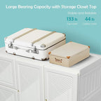 Tangkula Portable Closet Wardrobe, Foldable Clothes Organizer with Cubby Storage, Hanging Rods, Easy Assemble Clothing Storage with Magnet Doors, Folding Bedroom Armoire (12 Cubbies)