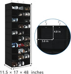 coastal rose Hanging Shoe Organizer for Closet, 30 Sections Hanging Closet Organizers and Storage Shelves, Space Saving Hanging Shoe Storage, Black, 17''W×11.5''Dx 48''H