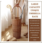 Umbrella Stand Rack Umbrella Stand Indoor Tall Japanese Style Umbrella Storage Bucket, Wicker Weave Umbrella Holder, Household Laundry Basket with Handle, for Doorway, Porch