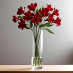 CYS Excel Clear Glass Cylinder Flower Vase, 14" Height x 4" Diameter, Elegant Hand-Blown Glass Wedding Floral Centerpiece Versatile Hurricane Candle Holder