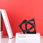 Modern Geometric Sculpture Black Knot Statue Decor, Home Bookcase Centerpiece Jax Decorative, Tabletop Sculpture and Figurines, For Home Decor Accent Cube Ornaments