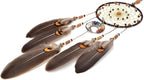 MOONFLY Dream Catcher Handmade Traditional Feather Dreamcatcher Hanging Home Wall Decoration Craft Ornament for Home, Bedroom, Kids, Boys Native American Style Décor (Brown Life Tree)
