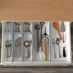 ANTOWIN Bamboo Drawer Dividers Organizers, Expandable Drawer Separators Splitter,17-22 inches Long Adjustable Spring-loaded Organizer for Large Utensil, Clothes, Tools Drawers (Grey)