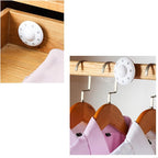 6 Pack Moth Ball Case with Adhesive Wall Sticker, Refillable Case for Moth Repellent Balls, Closet Clothes House Drawers Hanger Moth Block Case, 6cm Diameter, White, 6 Count (Pack of 1)