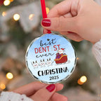 BSQUIELE Personalized Best Dentist Ever Glass Ornament 2025 - Custom Name Orthodontist Keepsake - Gift for Dental Assistant Hygienist - Unique Xmas Tree Hanging Decoration for Dental Professionals