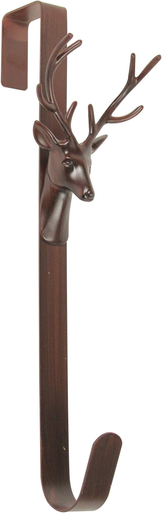 15.25" Brown Rustic Deer Over The Door Christmas Wreath Hanger