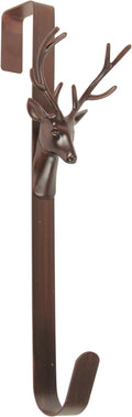 15.25" Brown Rustic Deer Over The Door Christmas Wreath Hanger
