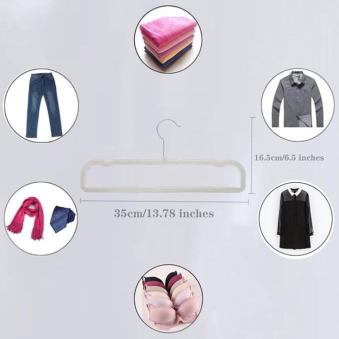 Velvet Pants Hangers with Non Slip Bar, 20 Pack Felt Slack/Trouser Hangers for Closet, Slim Space Saving Closet Perchas Terciopelo 360° Swivel Hook for Tank Top, Bra, Shorts, Jeans, Towel (Grey)