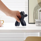 Notakia Cute Ceramics Black Balloon Dog Statue Crafts Living Room Desktop Decorations,Handmade Modern Small Ceramic Animal Statue Ornament Home Decor Accents