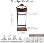Valet Stand for Men and Women, Wood Suit Rack, Freestanding Coat Stand, Valet Stand Clothing Rack Organizer, Contour Hanger, Trouser Bar, Tie & Belt Hooks for Entryway, Bedroom, Office (Brown)