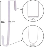 Sattiyrch 12" Wreath Hanger for Front Door,Steel Over The Door Hanger Hook,Wreath Door Hanger (White,1)