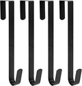 Sattiyrch 12" Wreath Hanger for Front Door,Steel Over The Door Hanger Hook,Wreath Door Hanger (Black,4)