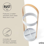 Umbra Bellwood Umbrella Stand, Space-Saving Umbrella Stand, Great for the Front Door/Entryway, White Natural