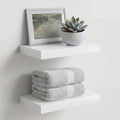 Homeforia White Floating Shelf 12 inch, High End Solid Real Wood Small 12inch Floating Shelves for Wall Mounted, White Wooden 12 in Floating Shelves, Heavy Duty Bracket, 12 X 6.5 X 1.75 inch, Set of 4