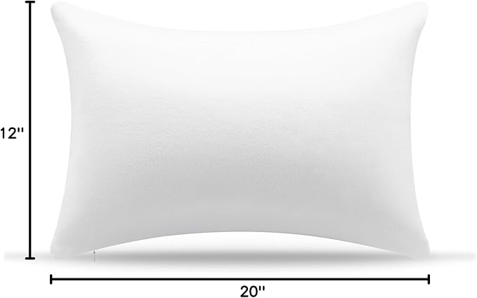 AM AEROMAX 12 × 20 Throw Pillow Memory Foam Pillow Insert - Rectangular Lumbar Support Pillow for Decorative Cushion Bed Couch Sofa - Non-Deforming Over Time