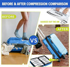 12 Pack Vacuum Storage Bags, Compression Bags for Travel, Roll Up Reusable Travel Space Saver for Luggage, Camping, and Storage (No Vacuum or Pump Needed).