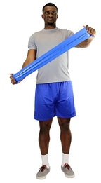 CanDo Singles Low Powder Exercise Band, 4-foot singles, Blue: Heavy (40 count)