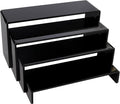 ELEGANTLIFE Acrylic Display Risers Set of 4, 4-Level Tiered Display Stands for Cupcakes, Small Figures & Jewelry, Compact Countertop Display Shelf, Multiple Colors Available (Black)