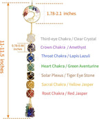 Handmade Crystal Window Car Hanging Ornaments 7 Chakra Home Decoration Feng Shui Ornament Yoga Meditation Car Decoration Tumbled Palm Stones (Tree of Life)