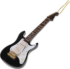 Wooden String Miniature Electric Guitar Hanging Ornament Mini Musical Instrument Replica Holiday Tree Home Decoration Display Ornament (5.49" Electric Guitar)
