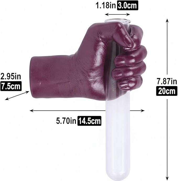 Purple Wall Sculptures, Hand Vases Home Decor, Wall Mount Art Sculpture, Unique Wall Art Statue, Funky Flower Vase Decorations, Modern Eclectic Hanging Decor,Glass Test Tube Vase(Purple)