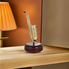 Mini Saxophone Music Box, 7.9in Classic Home Decorative Saxophone, Small Musical Mum Trinket Instrument Ornaments for Home Decoration Housewarming Desktop