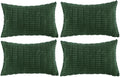 Fancy Homi 4 Packs Decorative Throw Pillow Covers for Living Room Couch Bed, Modern Farmhouse Boho Home Décor Accent Cushion Case, 20" x 12", Dark Green