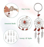 Pandahall 16Pcs Dream Catcher Crystal Charms for Keychains, Antique Silver Bohemia Net Feather Filigree Charms Hanging Ornament Decor for Car Keying Hanging Decoration Birthday Gifts