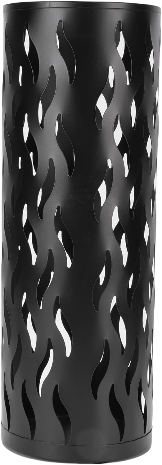 YUYTE Metal Round Umbrella Holder, Shaped Freestanding Umbrella Organizer for Entryway, Home, and Office (Black)