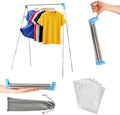 Portable Travel Garment Rack, Compact Stainless Steel Foldable Mini Drying Clothes Rack for Travel, Camping, Hotel Room, Laundry, Dance Costume, Indoor, Outdoor (Regular)