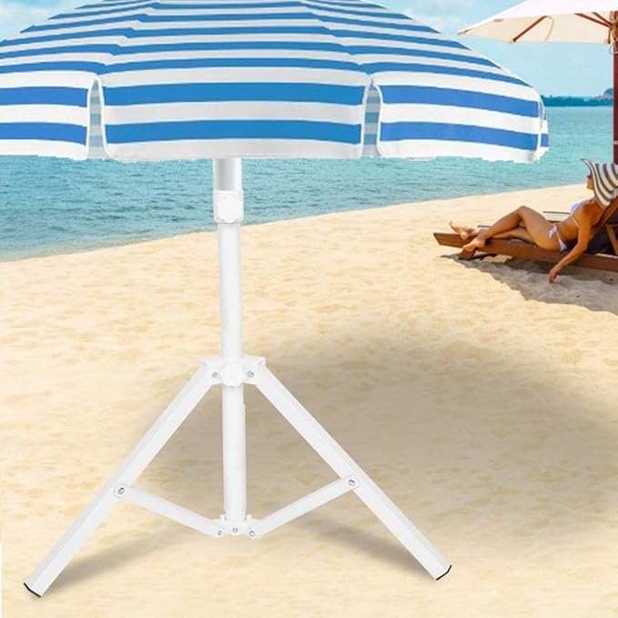 Rengue Foldable Beach Umbrella Stand, Umbrella Stands & Bases Iron Base, Portable Wind Holder for 2m Sun Umbrellas, Perfect for Garden Outdoor Foldable Beach Stand,