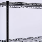 Heavy Duty Rolling Garment Rack 3 Tiers Adjustable Wire Shelving Clothes Rack with 3 Rods and Side Hooks,Storage Closet Clothing Rack Black 15.7" D x 43.3" W x 76.5" H