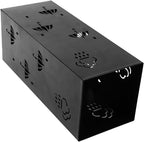 GLOGLOW Nan Metal Umbrella Stand, Carbon Steel, Stylish and Durable Umbrella Holder Bin for Entryway, Home, Office Spaces with 42x16x16cm Ornament (Black)