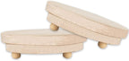 2 Pcs Wood Riser - 3.75'' Display Riser for Farmhouse Decor, Tiered Tray Decor Accessories, Round Display Stand for Home Decor, Rustic Pedestal Stand for Tiered Tray Decorations-Natural