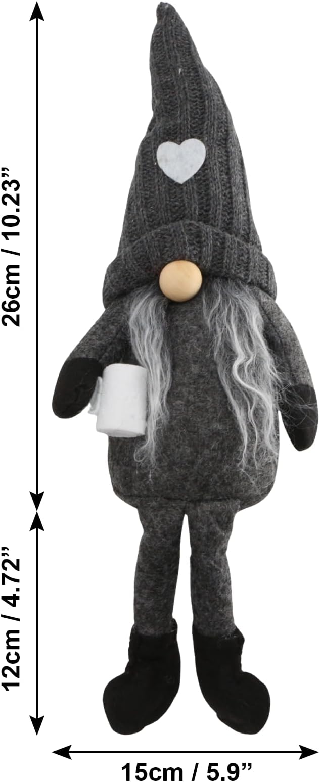 2Pcs Coffee Gnomes Plush Doll - Swedish Tomte Elf Dwarf Figurines, Scandinavian Collectible Gnome Decor, Dangle Leg Shelf Sitters for Home Kitchen Bar Farmhouse Decoration, Coffee Lover Gifts