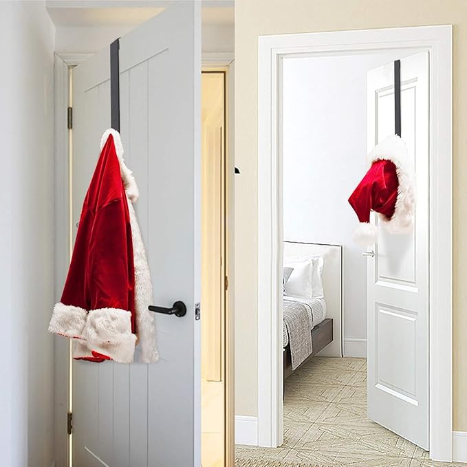 HEYHOUSE Wreath Door Hanger, 2 Pack Adjustable Wreath Hanger for Front Door Decor Halloween Christmas Decorations from 14.9-25", Heavy Duty Metal Over The Door Hooks Organizer 20 lbs Indoor Outdoor