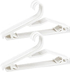 Plastic Hangers, Short Neck Hangers for Clothes, Z-Shape Shirt Hanger for Men 16.5", Flat Space Saving Blouse Hanger for Adults Suit, Hoody, Dress, Small Necked Clothing, Percha de Plástico White 20