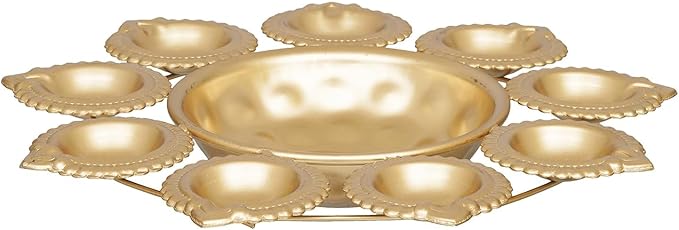 PEAKHILL_Diya Shape Flower Decorative Urli Bowl for Home Decor Bowl for Floating Flowers and Tea Light Candles Home,Office and Table Decor| Diwali Decoration Items