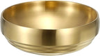 8.3" Golden Key Bowl for Entryway Decorative Key Holder Round Fruit Dish Stainless Steel Catch All Bowl for Coffee Table Kitchen Counter Home Decor