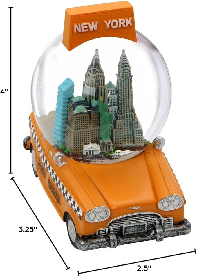 New York City Taxi Snow Globe 4 Inches