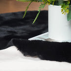 Black Round Area Rug 5ft Washable Faux Fluffy Fur Rug for Bedroom Circle Nursery Rug for Living Room Girl Room Cute Décor